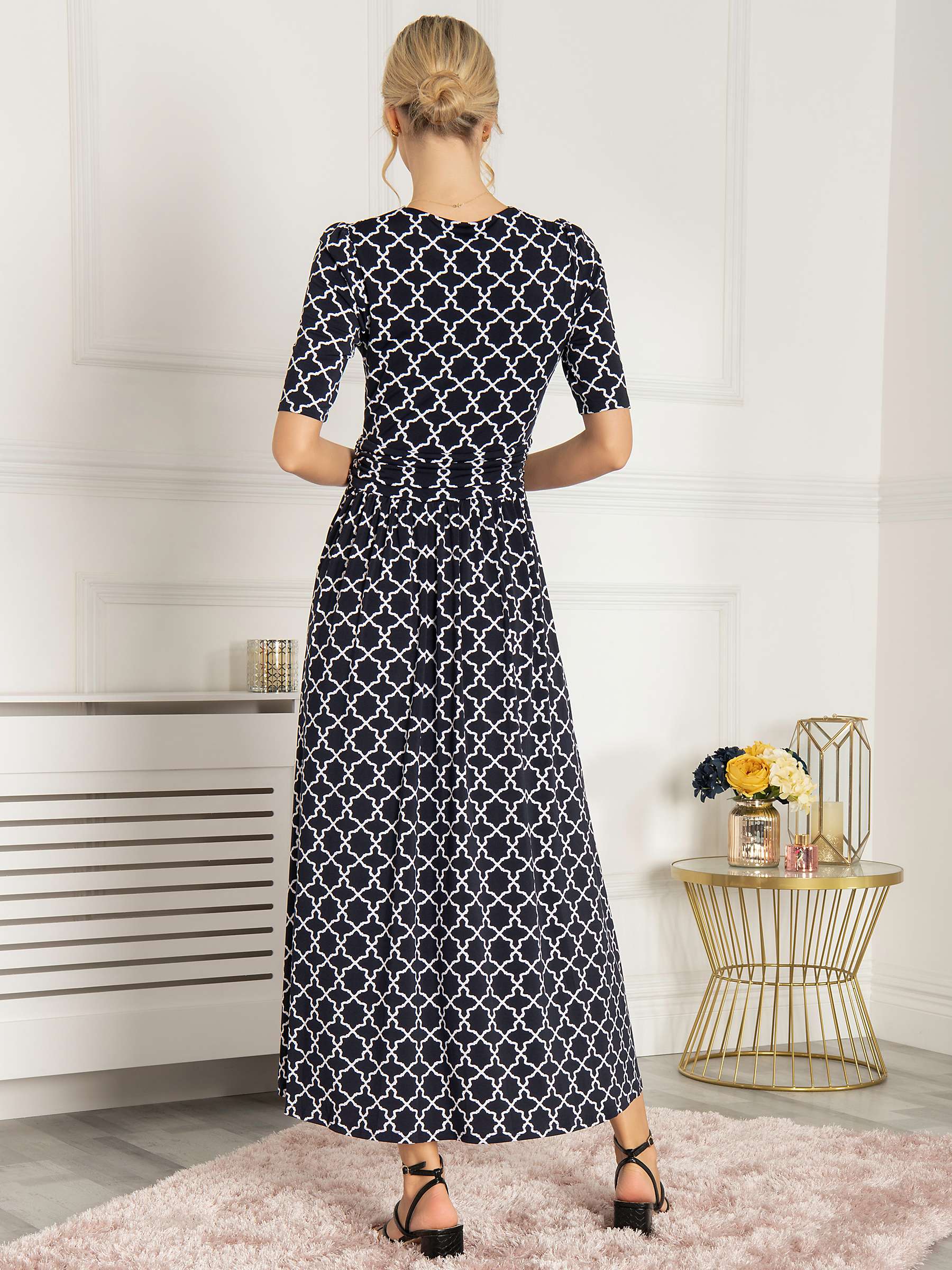 Buy Jolie Moi Ranya Geo Print Jersey Maxi Dress, Navy Online at johnlewis.com