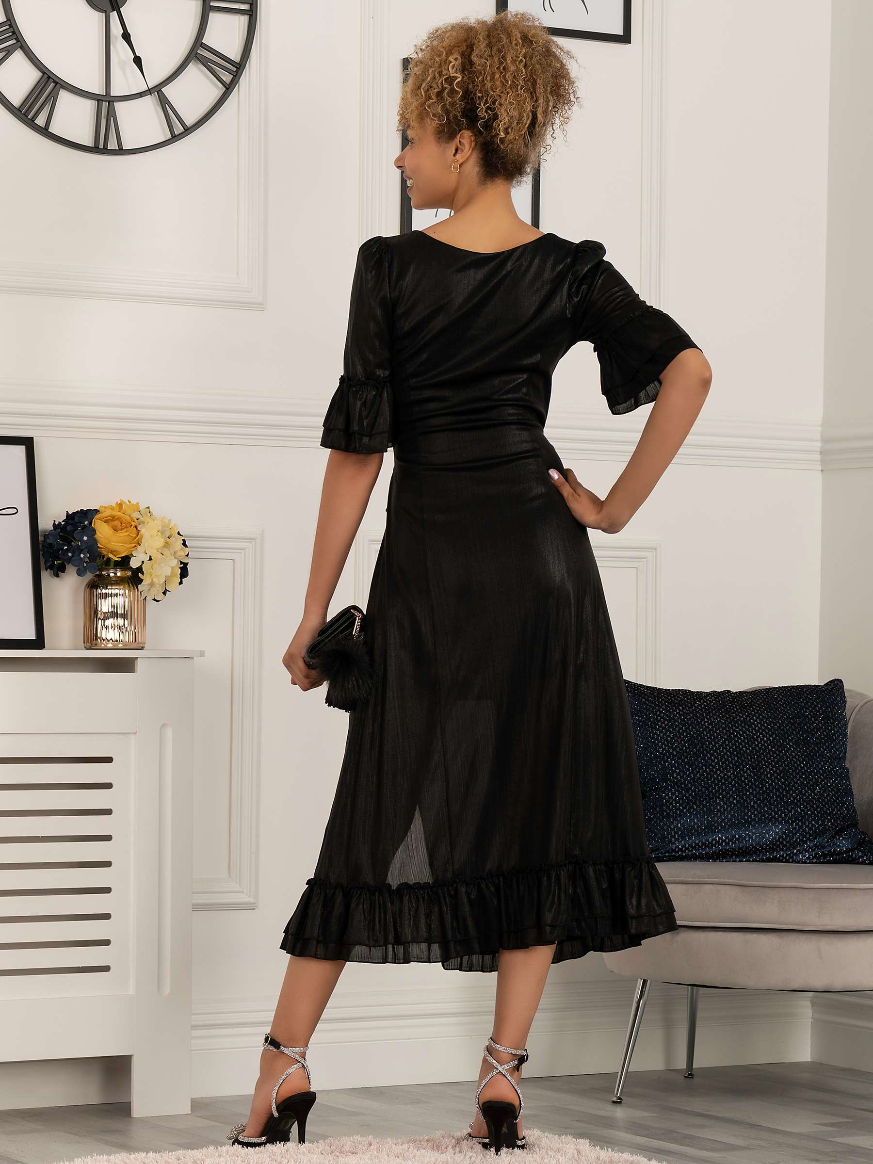 Buy Jolie Moi Janice Square Neck Frill Midi Dress Online at johnlewis.com