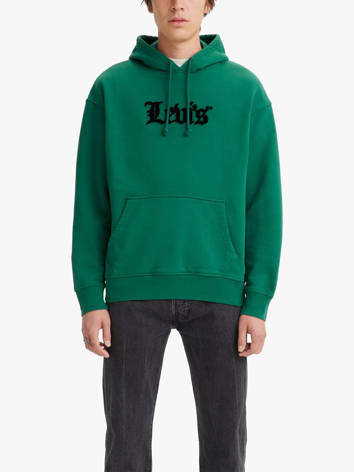 Levi's Relaxed Graphic Logo Hoodie, Olde English at John Lewis & Partners