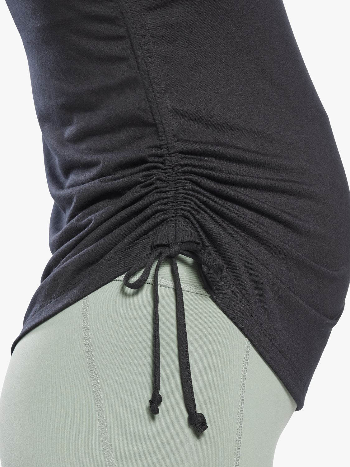 Reebok Maternity Drawstring Gym Vest, Black at John Lewis & Partners