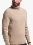 Superdry Alpaca Chunky Roll Neck Jumper, Ginger Root