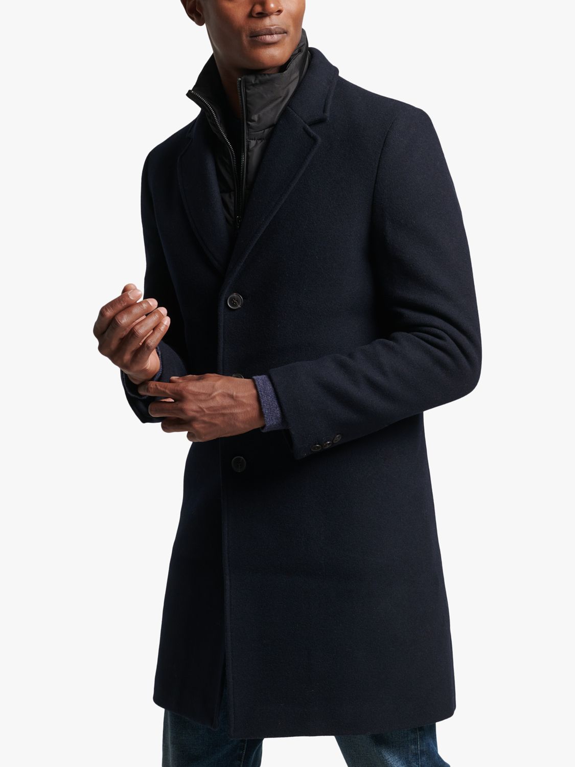 Superdry Detachable Lining Wool Town Coat Men's Mens, 43% OFF