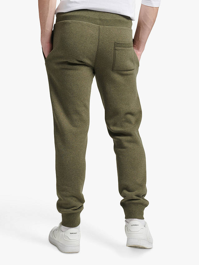 Superdry Organic Cotton Vintage Logo Embroidered Joggers, Olive Marl