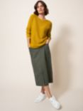 White Stuff Penny Midi Cotton Skirt, Green