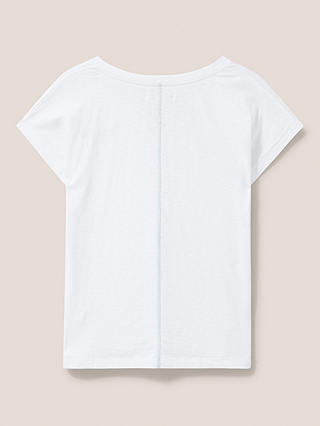 White Stuff Nelly Notch Neck T-Shirt, Plain White