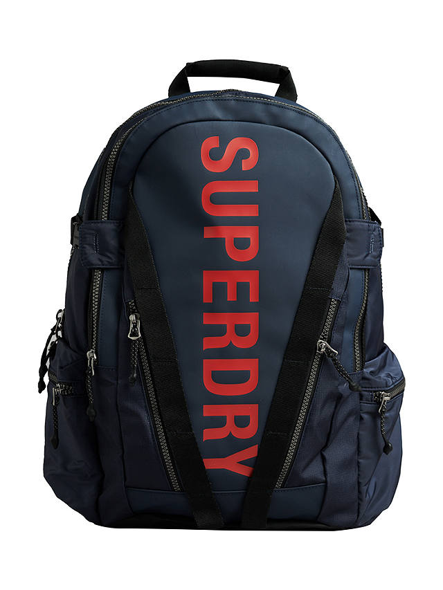 Superdry Mountain Tarp Graphic Backpack, Deep Navy at John Lewis & Partners
