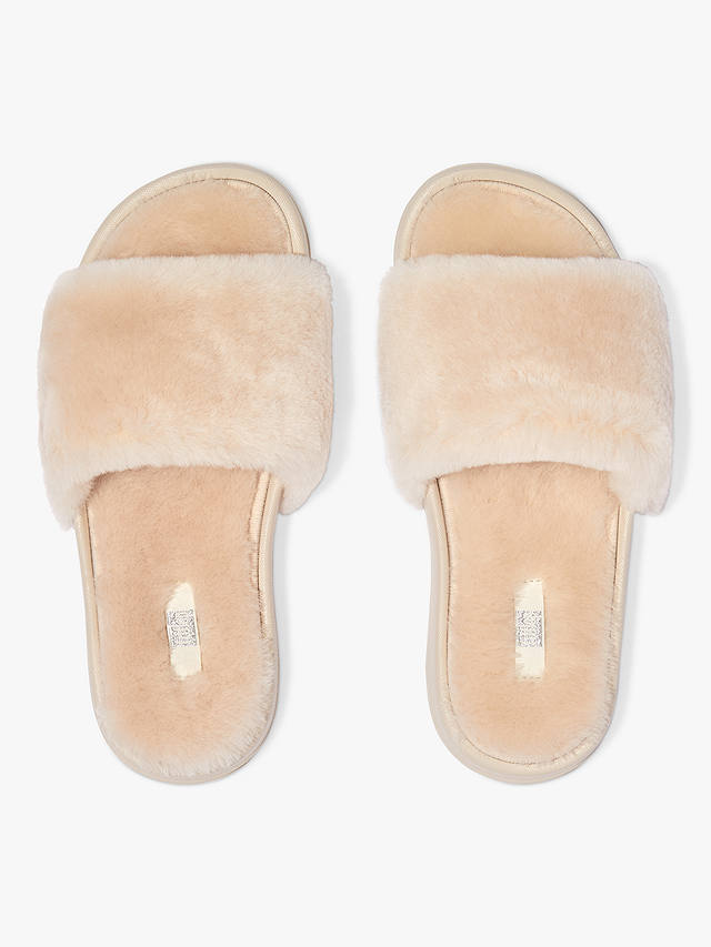 FitFlop IQushion Shearling Sliders, Ivory