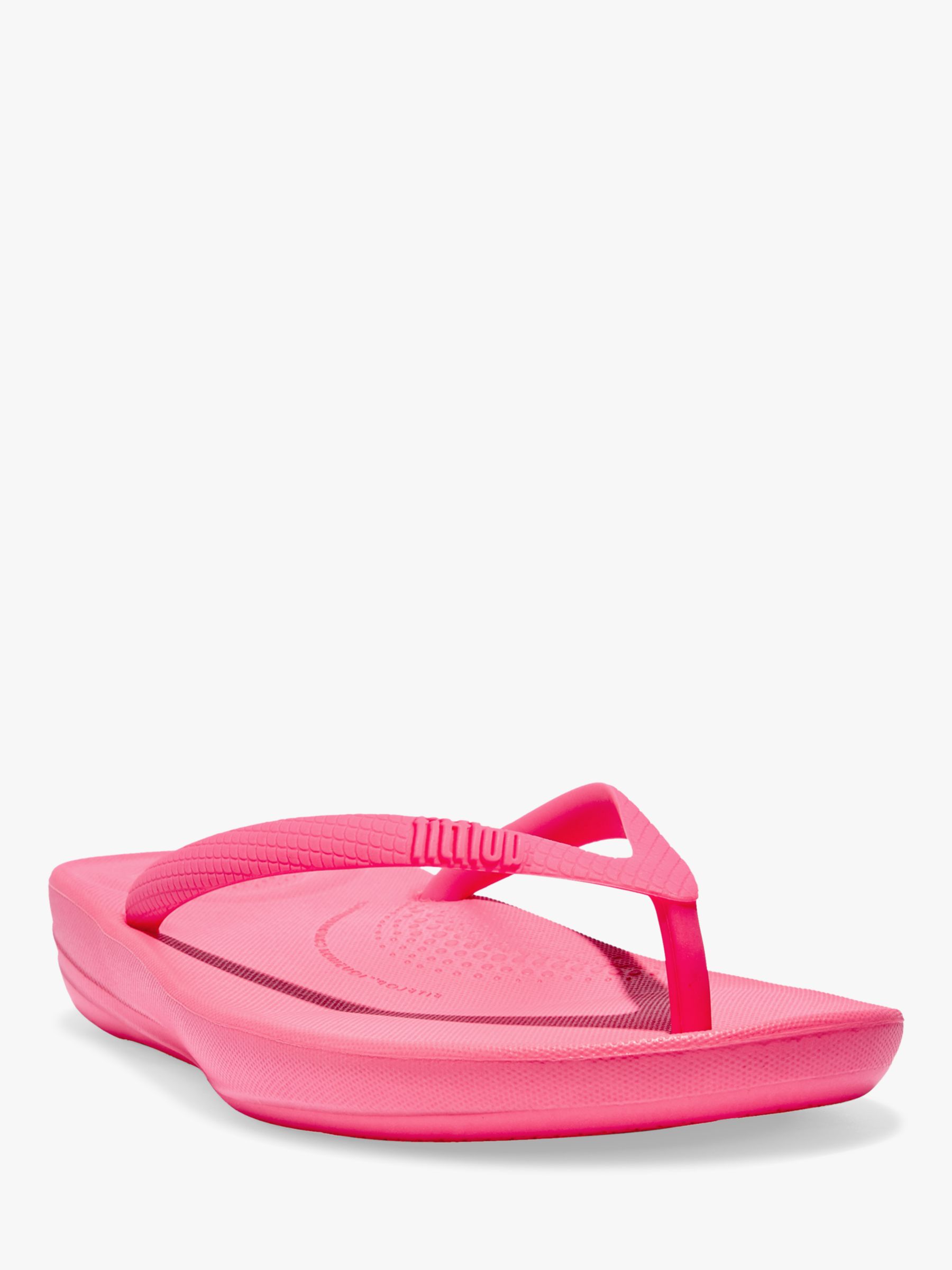 FitFlop IQushion Flip Flops, Pop Pink at John Lewis & Partners