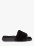 FitFlop IQushion Shearling Sliders, All Black