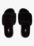 FitFlop IQushion Shearling Sliders, All Black