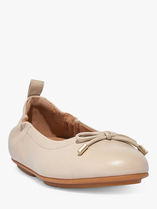 FitFlop Allegro Bow Leather Pumps, Stone Beige