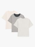 John Lewis Kids' Plain/Ticking Stripe T-Shirts, Pack of 3
