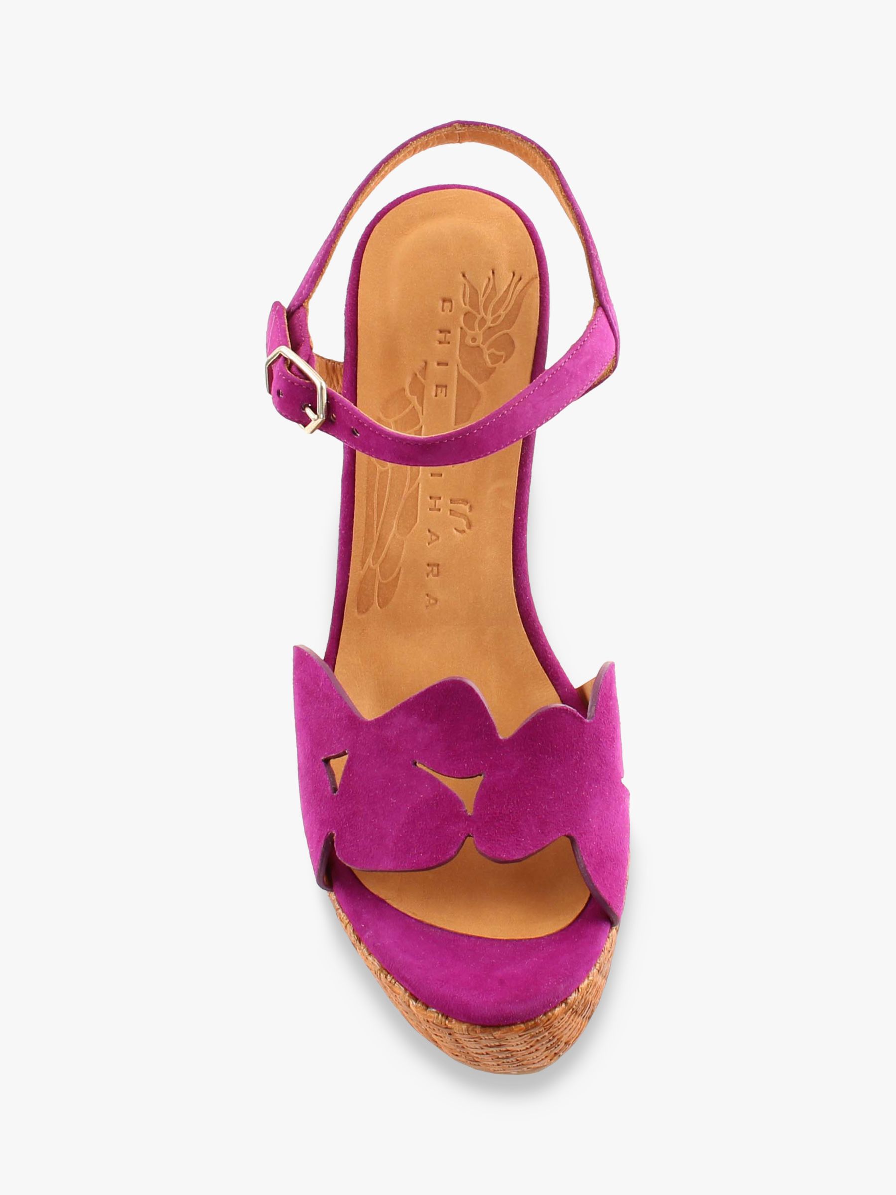 Chie Mihara Detour Leather Woven Platform Sandals Berry At John Lewis And Partners 
