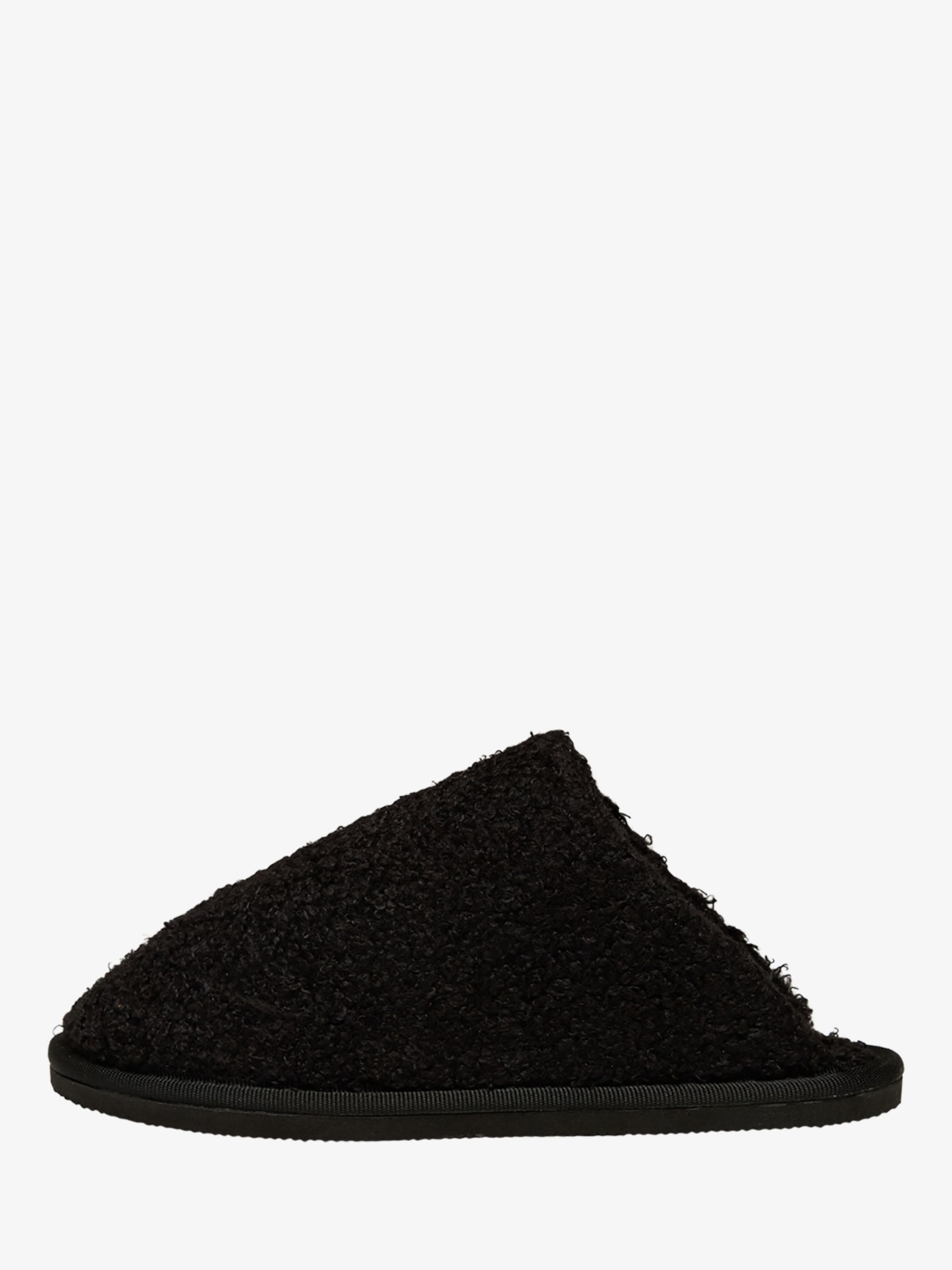 Unmade Copenhagen Benita Faux Fur Slippers, Black at John Lewis & Partners