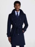 Moss Double Breasted Trench Coat, Navy