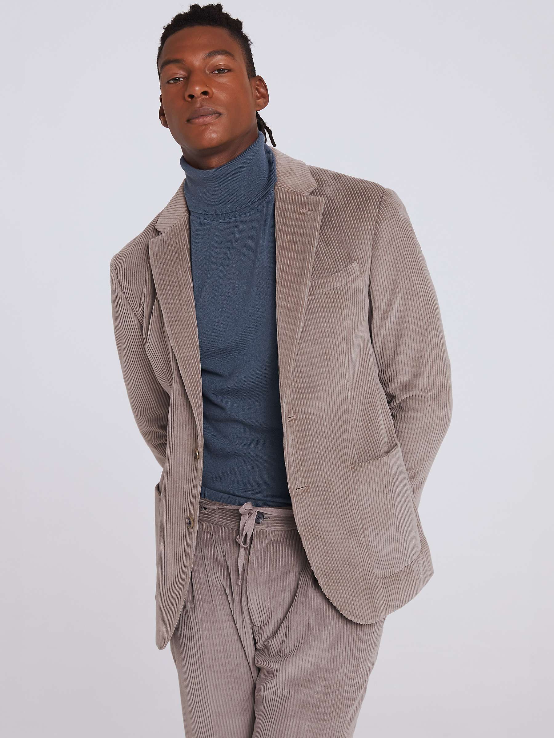 Buy Moss Slim Fit Cord Suit Jacket, Stone Online at johnlewis.com