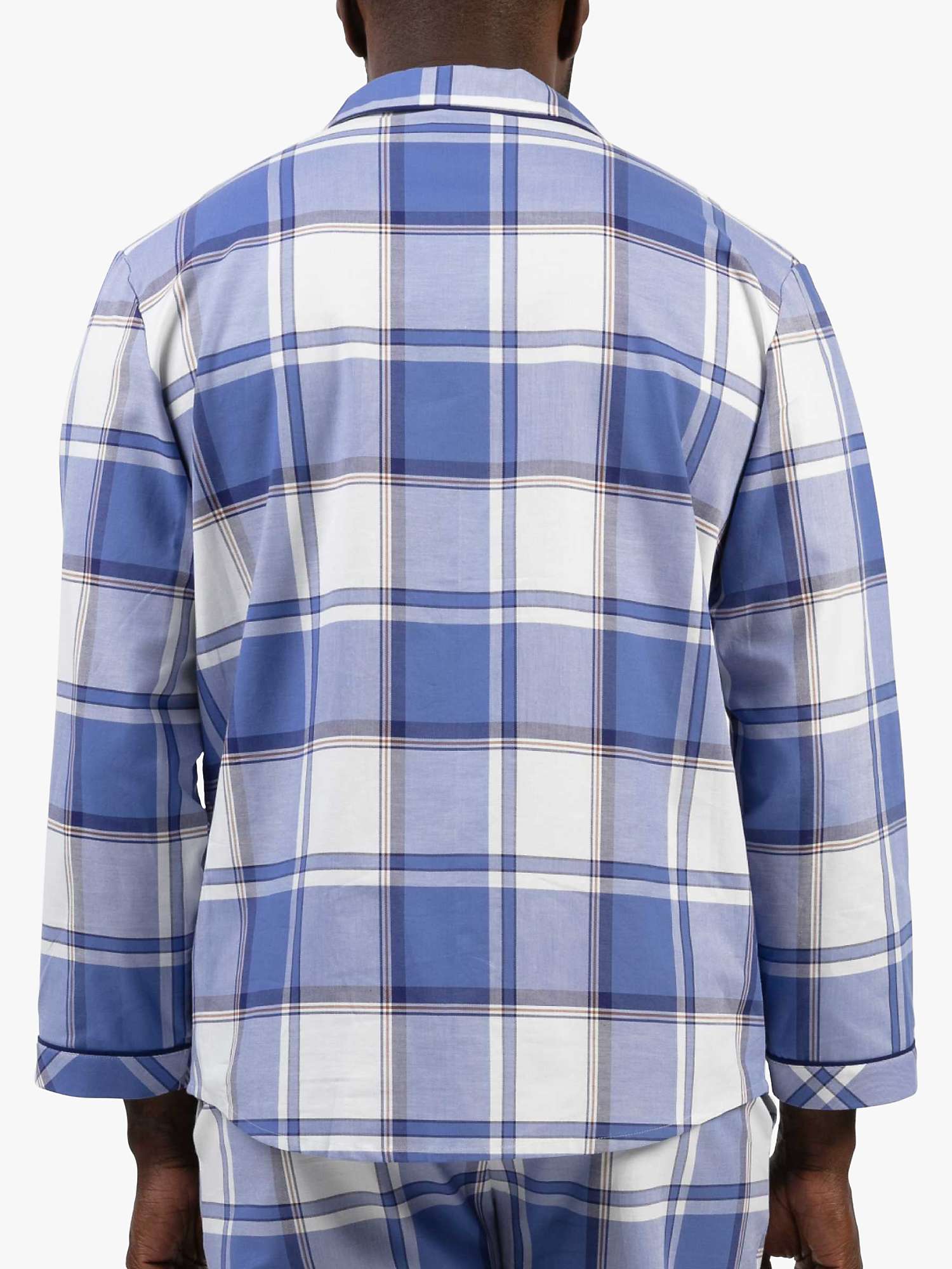 Buy Cyberjammies Jamie Check Cotton Long Sleeved Pyjama Top, Blue Mix Online at johnlewis.com