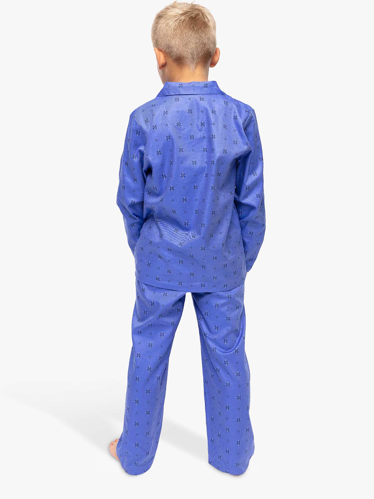 Buy Minijammies Kids' Jamie Geometric Print Pyjama Set, Blue Online at johnlewis.com