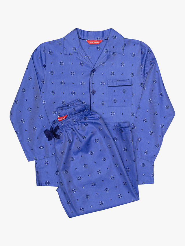 Minijammies Kids' Jamie Geometric Print Pyjama Set, Blue