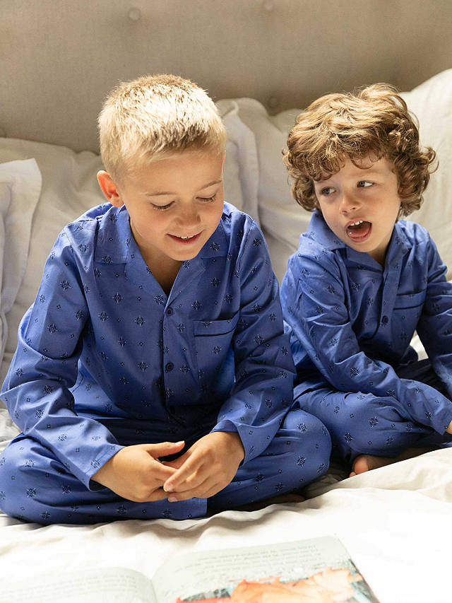 Minijammies Kids' Jamie Geometric Print Pyjama Set, Blue
