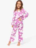 Minijammies Kids' Viola Petal Print Pyjama Set, Pink
