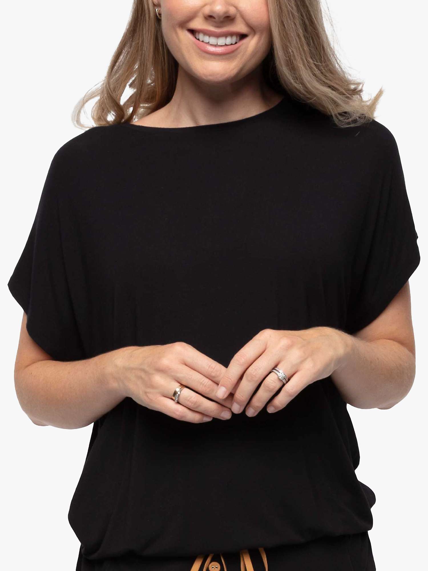 Buy Cyberjammies Alisha Slouch Cap Sleeve Top, Black Online at johnlewis.com