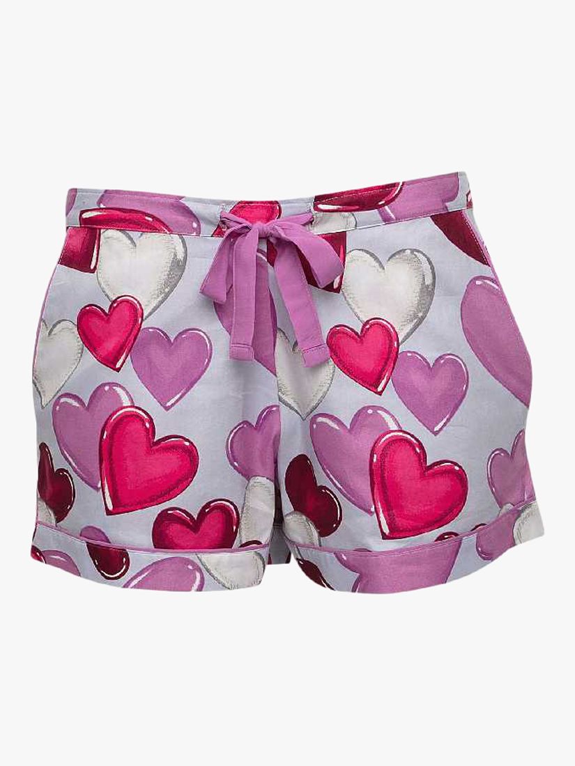 Cyberjammies Viola Heart Print Pyjama Shorts, Grey Multi