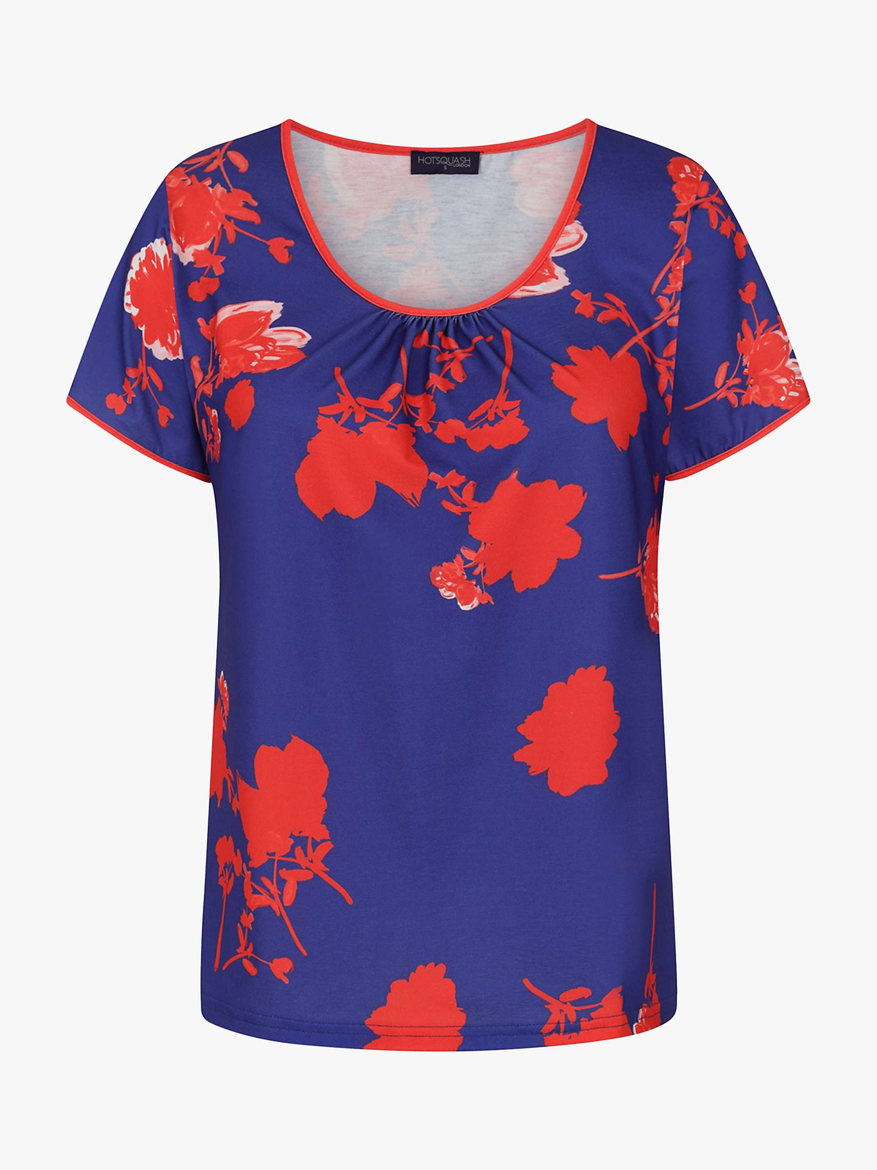 Buy HotSquash Floral Print Shorts Pyjama Set, Blue/Red Online at johnlewis.com