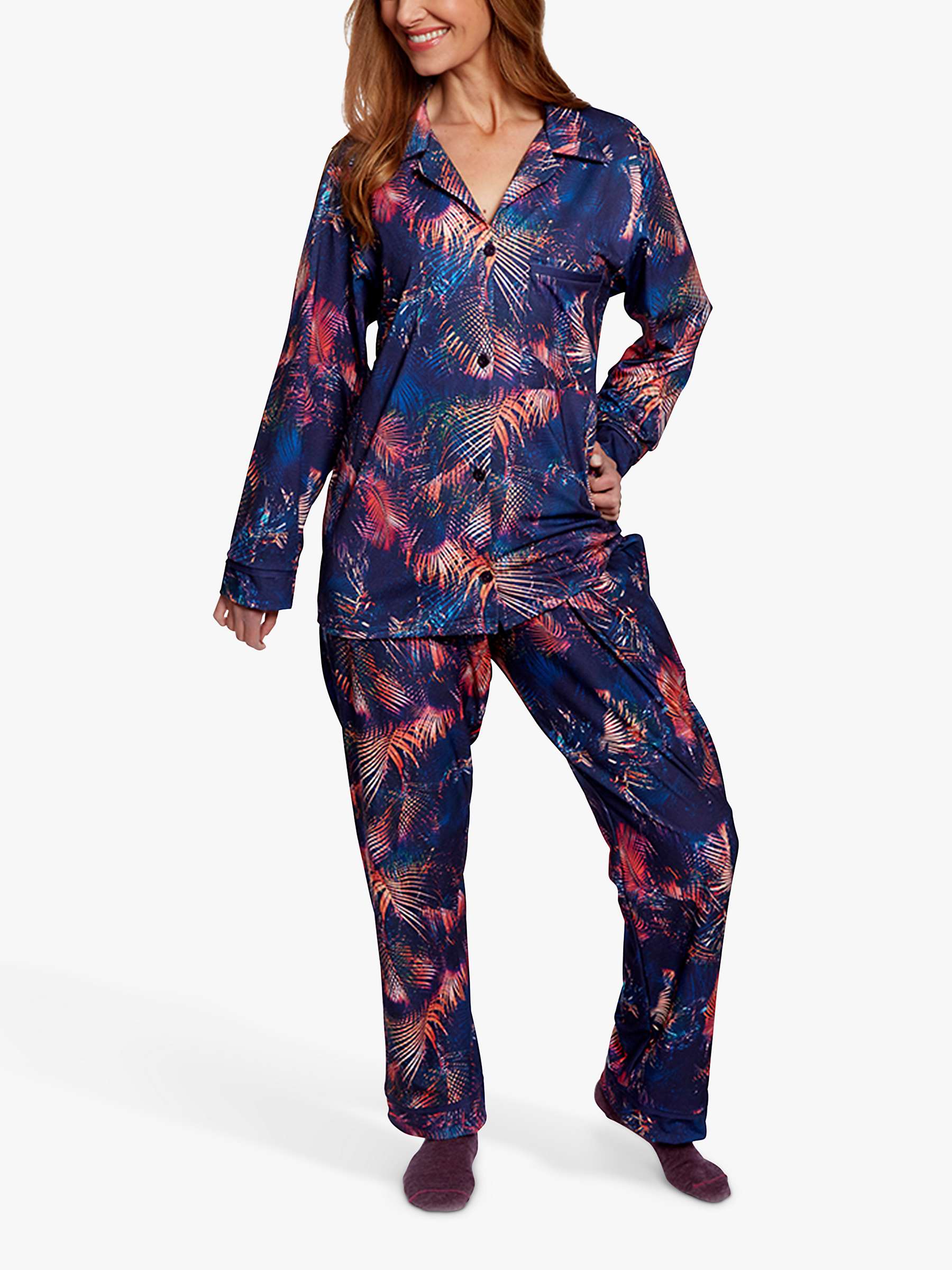 Buy HotSquash Premium Jersey Pyjama Set, Tropical Palm Print Online at johnlewis.com
