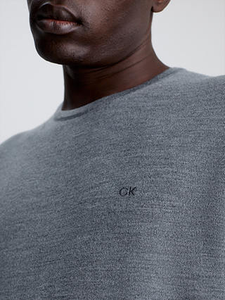 Calvin Klein Merino Wool Jumper, Mid Grey Heather
