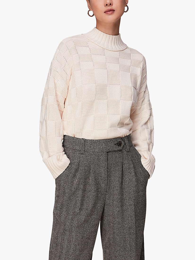 Buy Whistles May Turn Up Straight Fit Cropped Trousers, Black/Multi Online at johnlewis.com