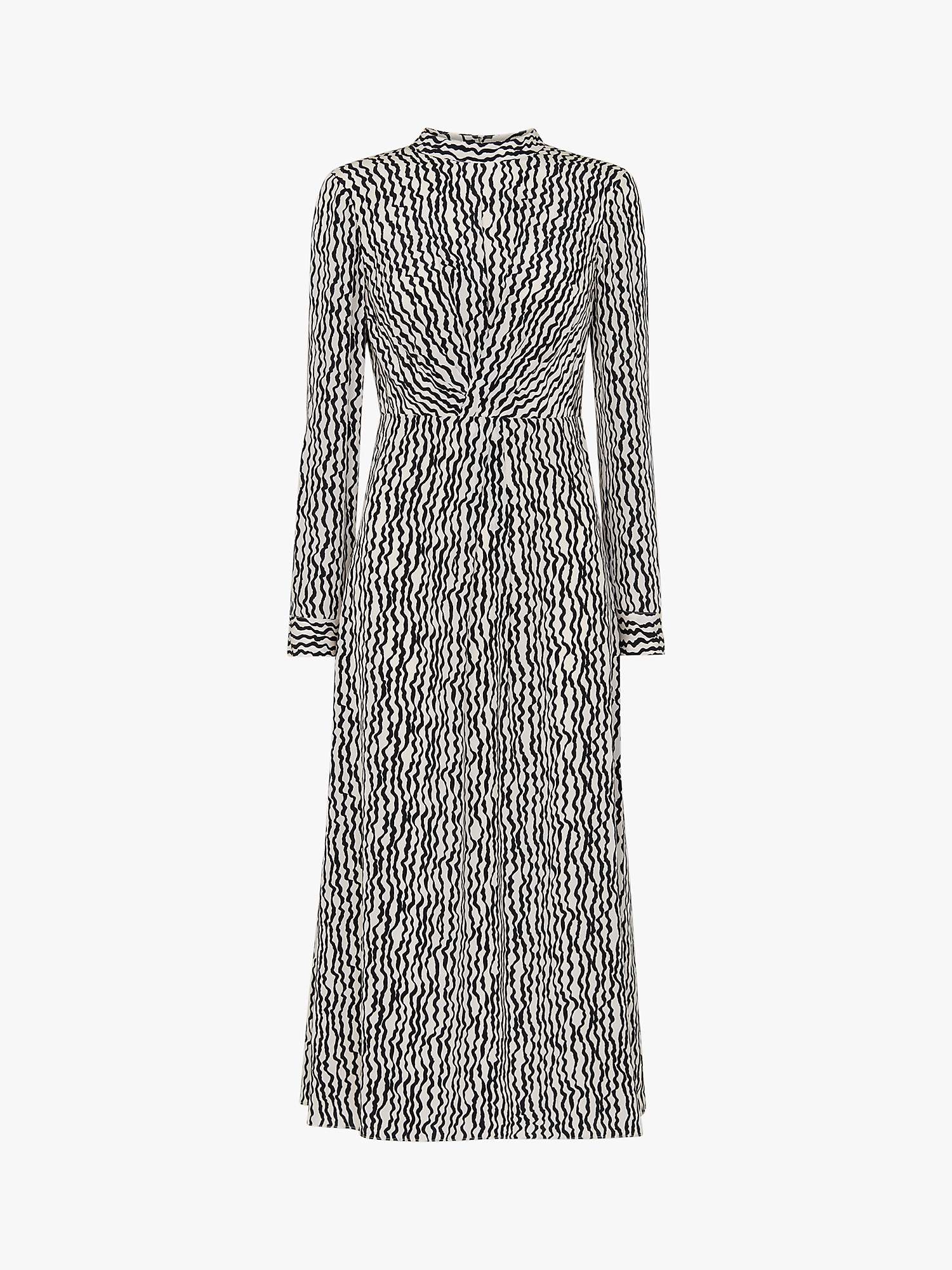 Buy Whistles Wiggle Print Silk Midi Dress, Ivory/Multi Online at johnlewis.com