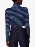 Whistles Stripe Roll Neck Jumper, Blue