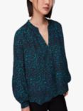 Whistles Forest Leopard Blouse, Teal/Multi