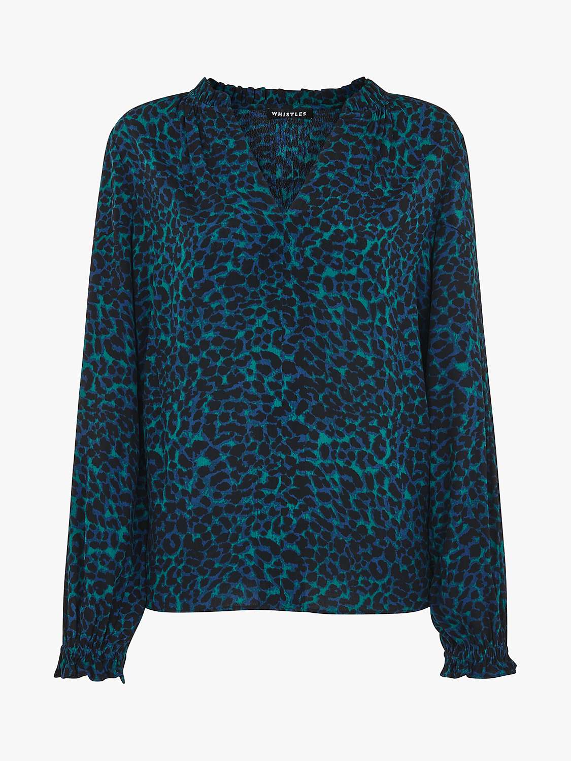 Buy Whistles Forest Leopard Blouse, Teal/Multi Online at johnlewis.com