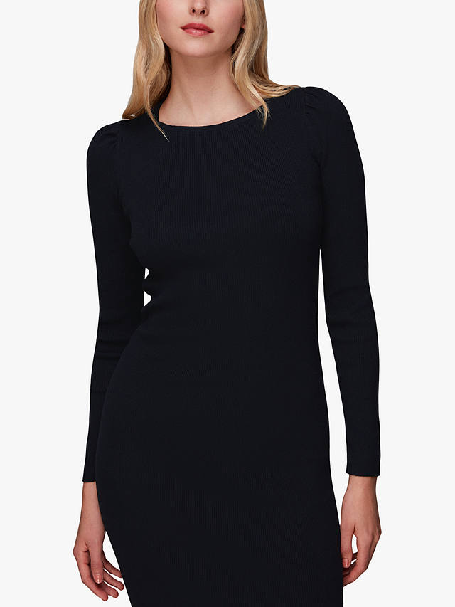 Whistles Cut Out Twist Knitted Dress, Black