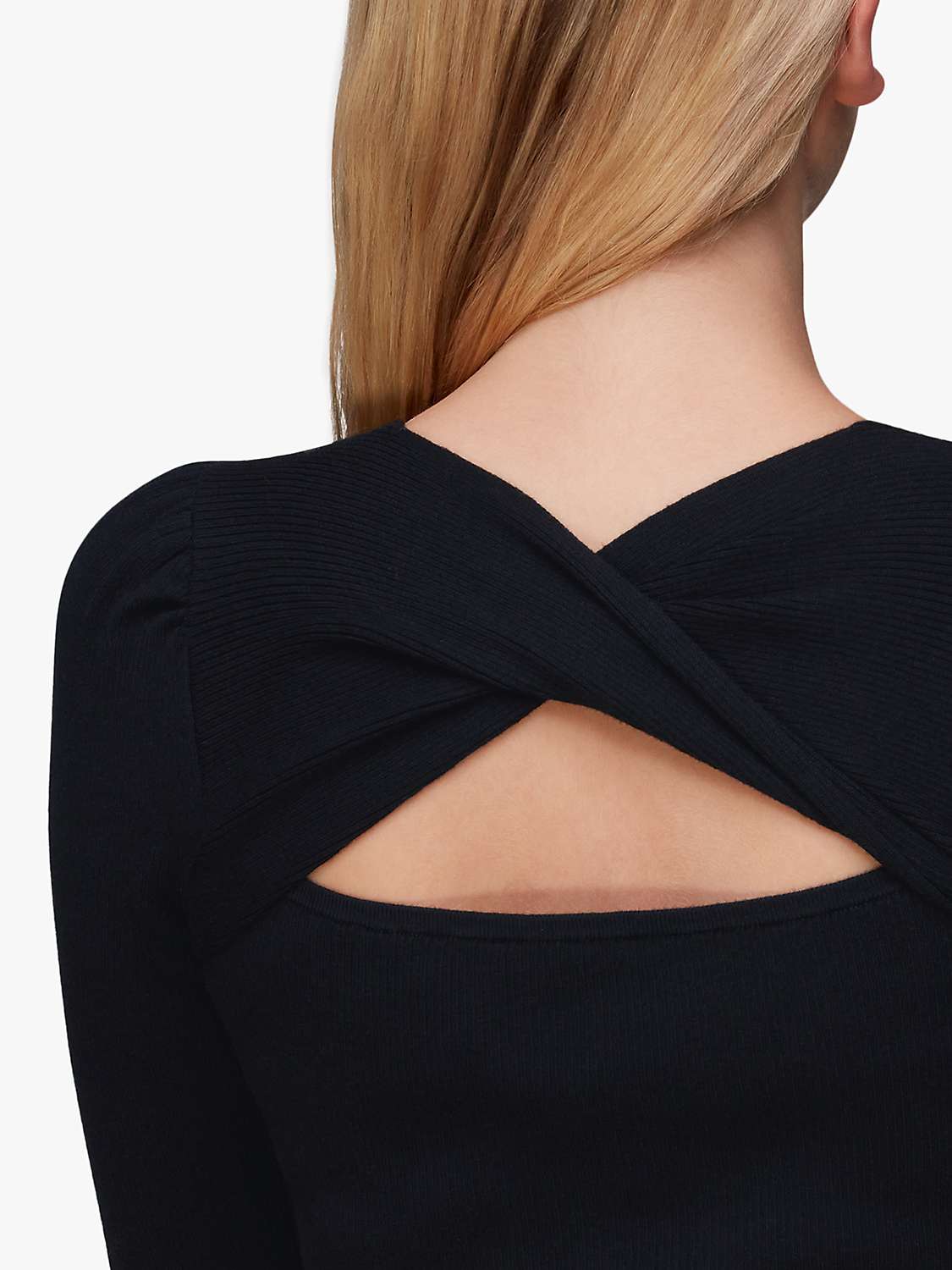 Buy Whistles Cut Out Twist Knitted Dress, Black Online at johnlewis.com