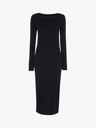 Whistles Cut Out Twist Knitted Dress, Black