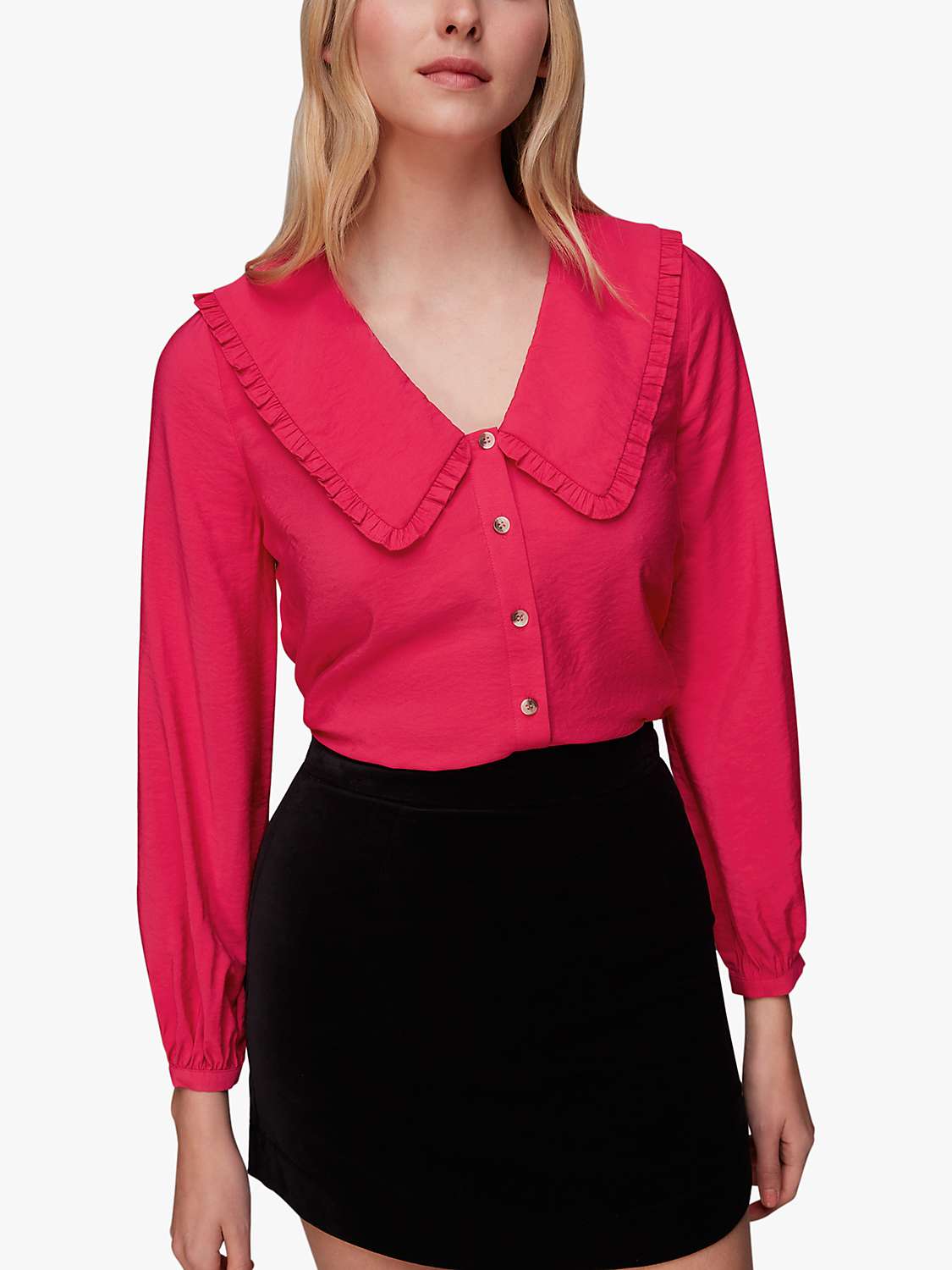 Buy Whistles Oversized Collar Blouse, Pink Online at johnlewis.com