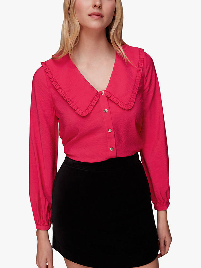 Whistles Oversized Collar Blouse, Pink