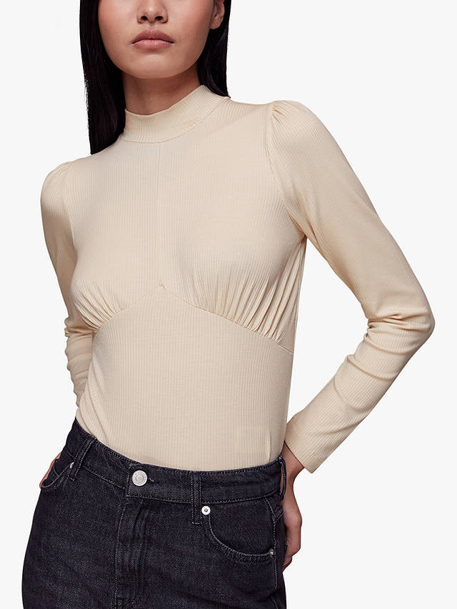 Whistles Gathered Empire Line Top, Oatmeal