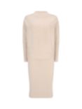 Mint Velvet Wool Blend Batwing Zip Shoulder Dress, Beige