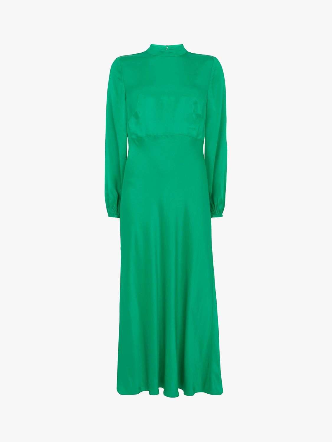 Mint Velvet Bias Satin Midi Dress, Green at John Lewis & Partners