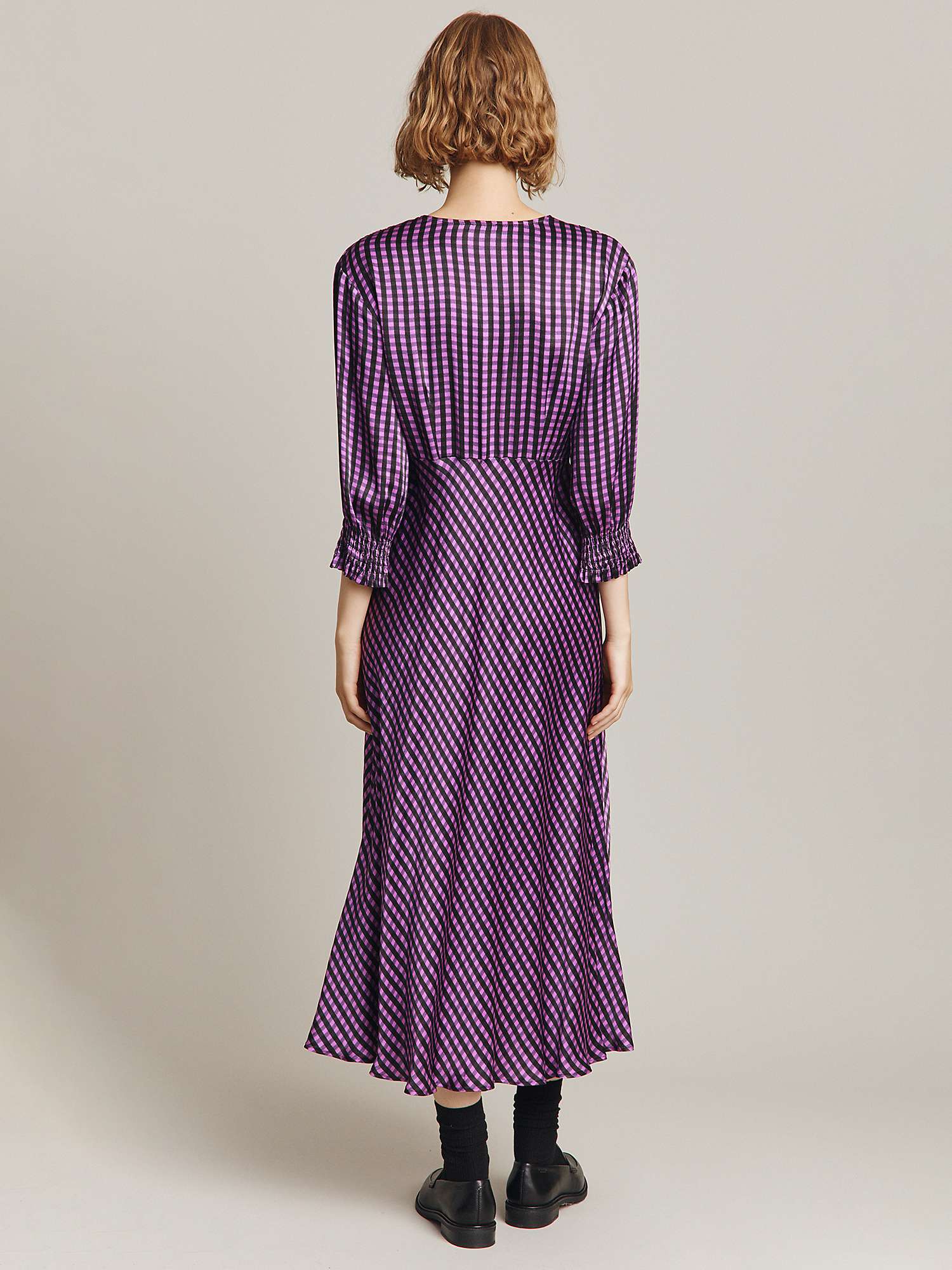 Buy Ghost Immy Gingham Satin Dress Online at johnlewis.com