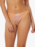 Playful Promises Naomi Floral Embroidered High Leg Knickers, Orange