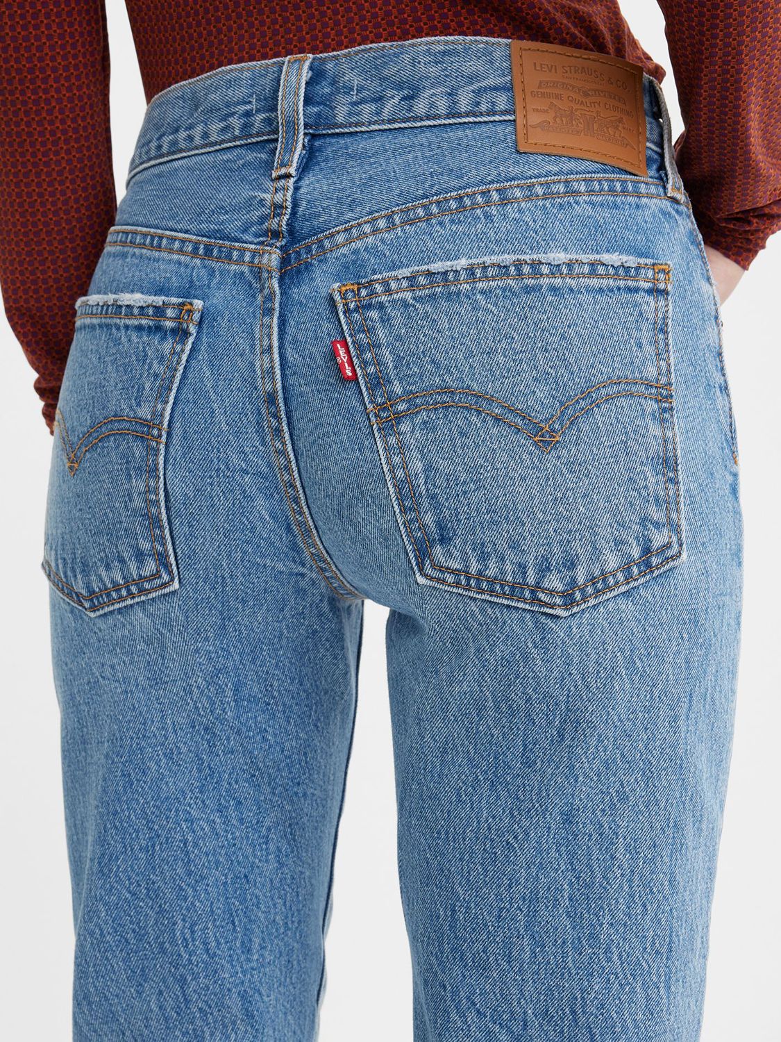 Levi's Middy Straight Cut Mid Rise Jeans, Good Grades at John Lewis ...
