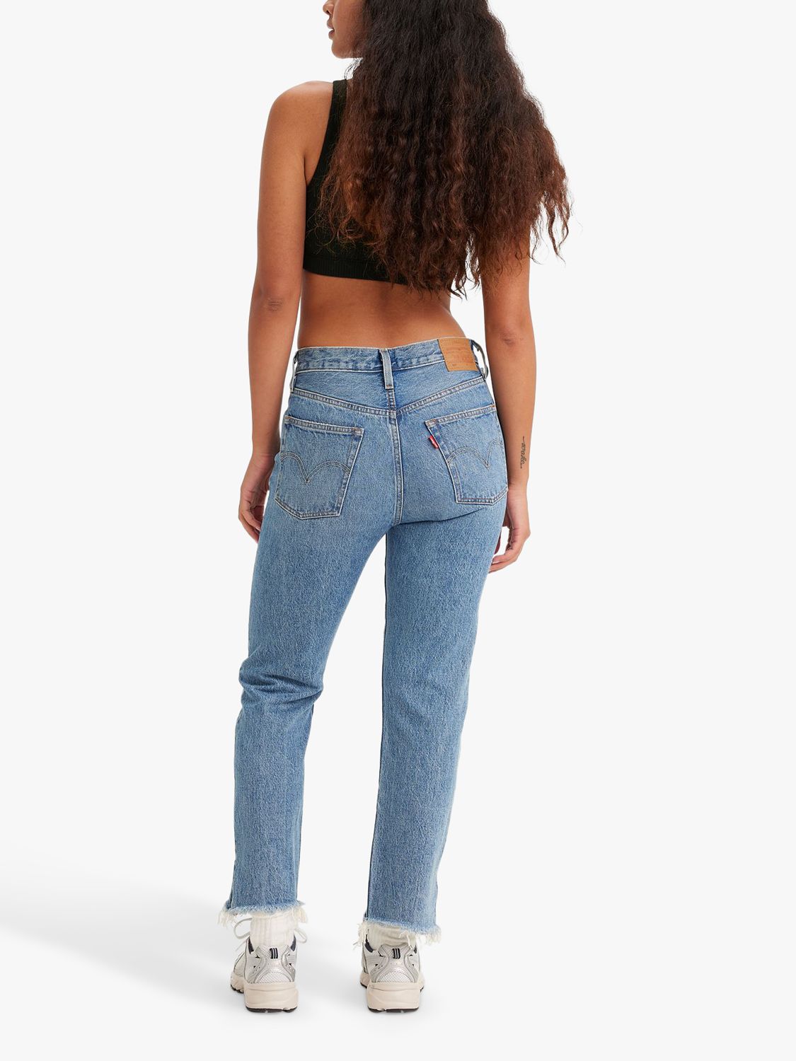 Levi's 501 Cropped Distressed Jeans, Face It at John Lewis & Partners