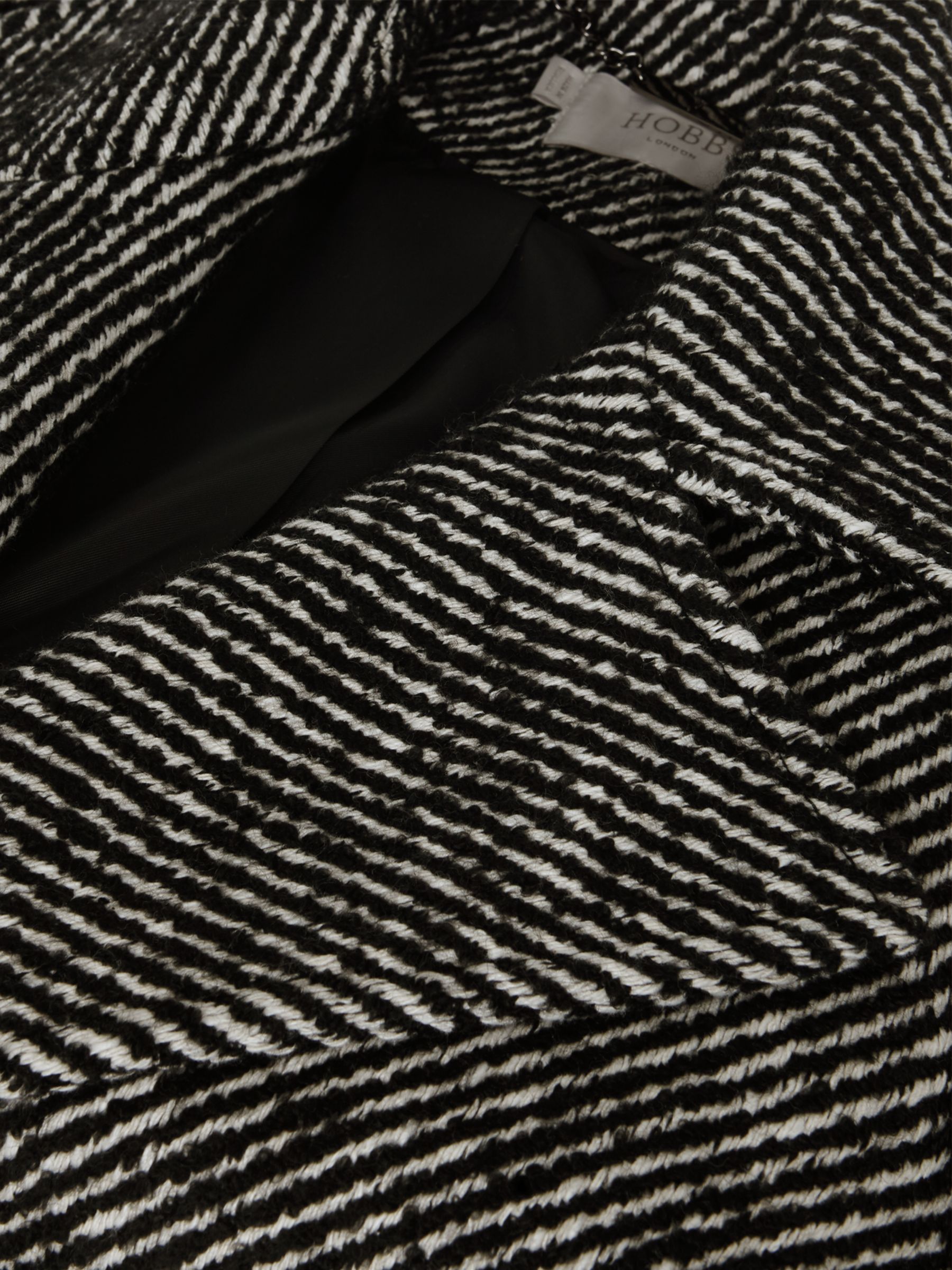 Buy Hobbs Gerrie Wrap Coat, Black/White Online at johnlewis.com