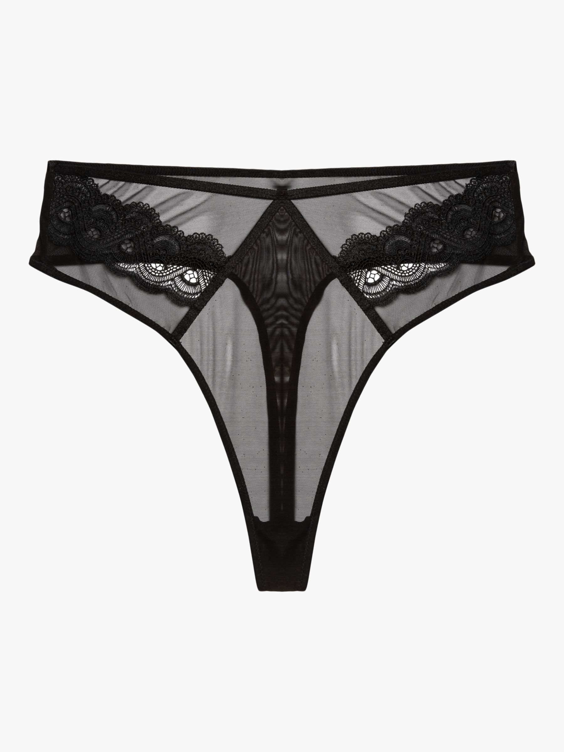 Wolf & Whistle Maisie Lace Trim High Waist Thong at John Lewis & Partners