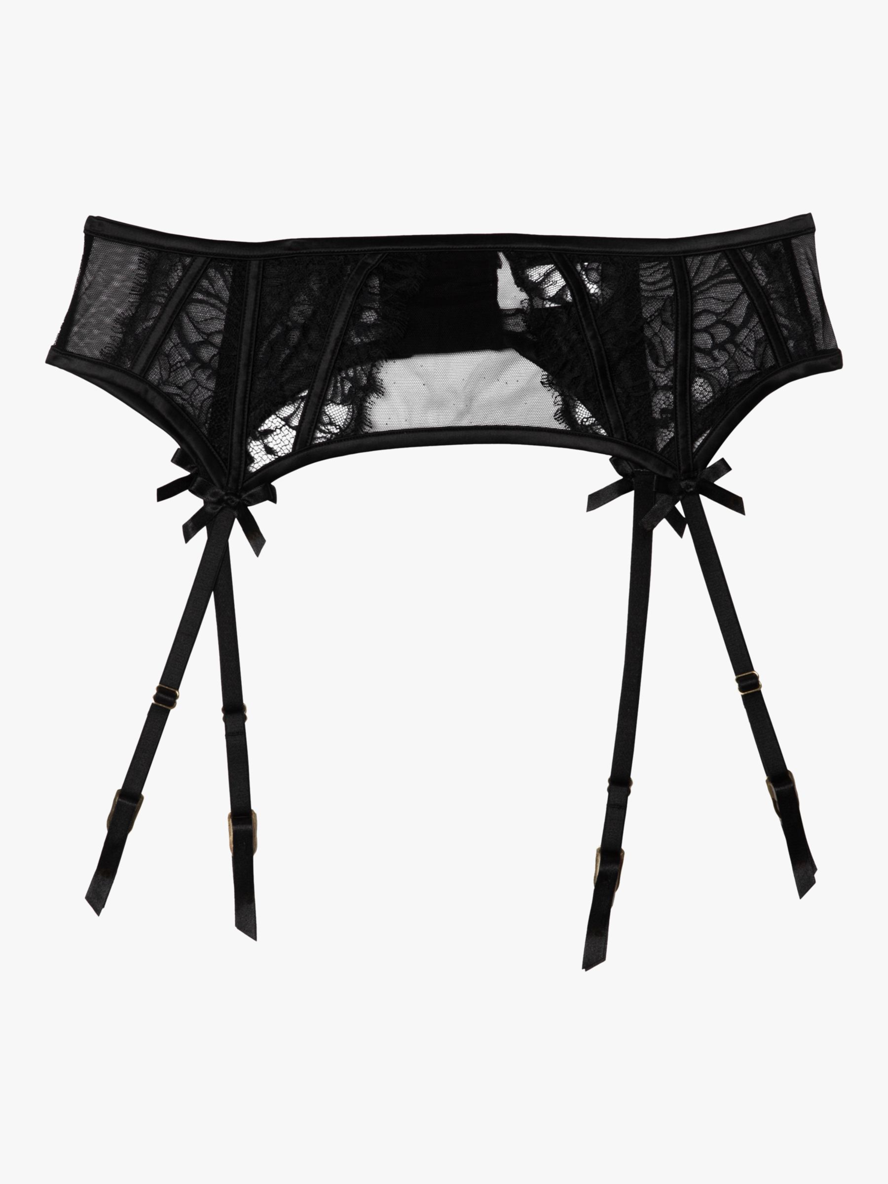 Playful Promises Fallon Suspender Belt, Black at John Lewis & Partners